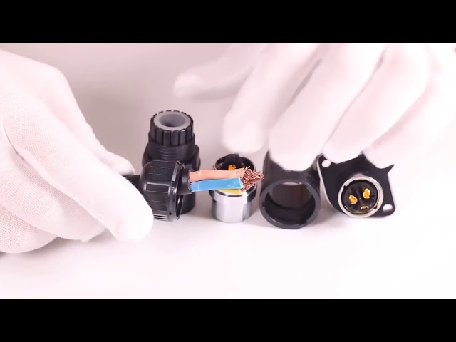 Pin Multipole Dustproof de Cnlinko 3 da montagem do painel do conector de alimentação impermeável circular plástico